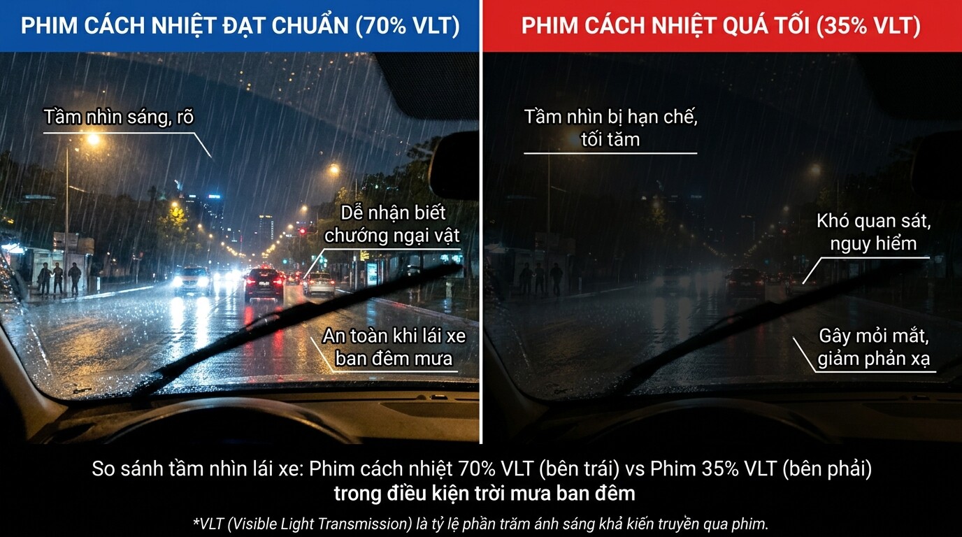 phim cách nhiệt kính lái