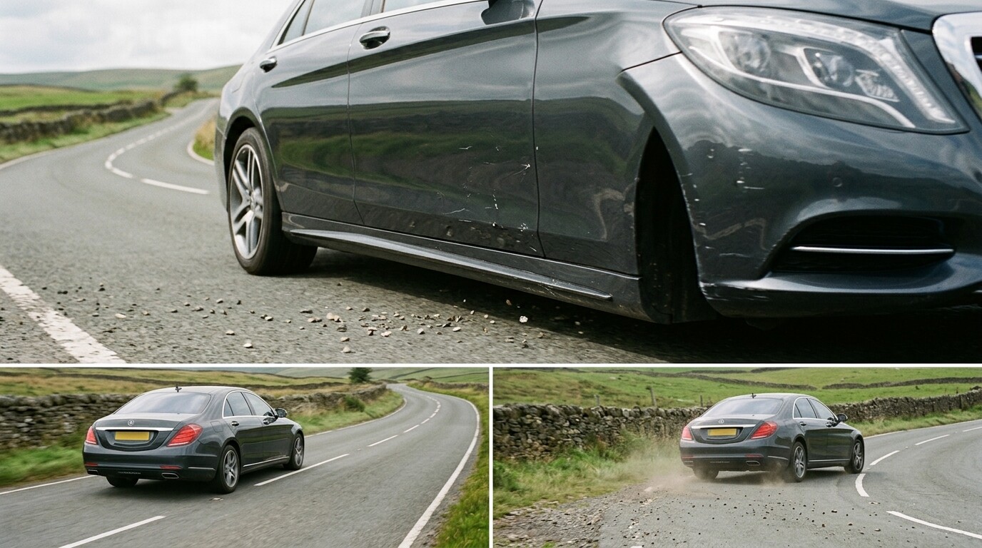 Xe Sang đi bị đá văng