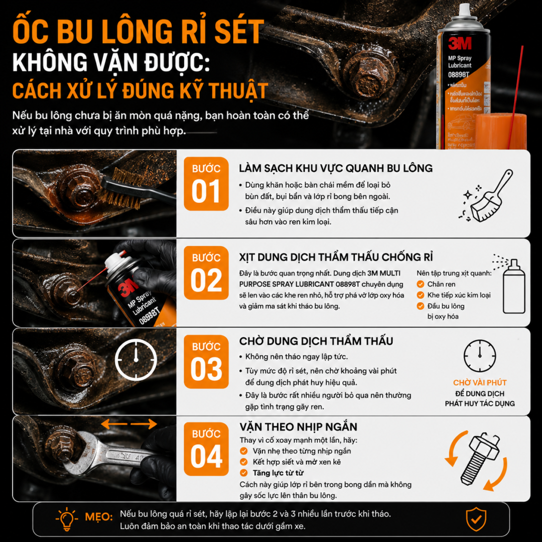 Ốc Bu Lông Rỉ Sét
