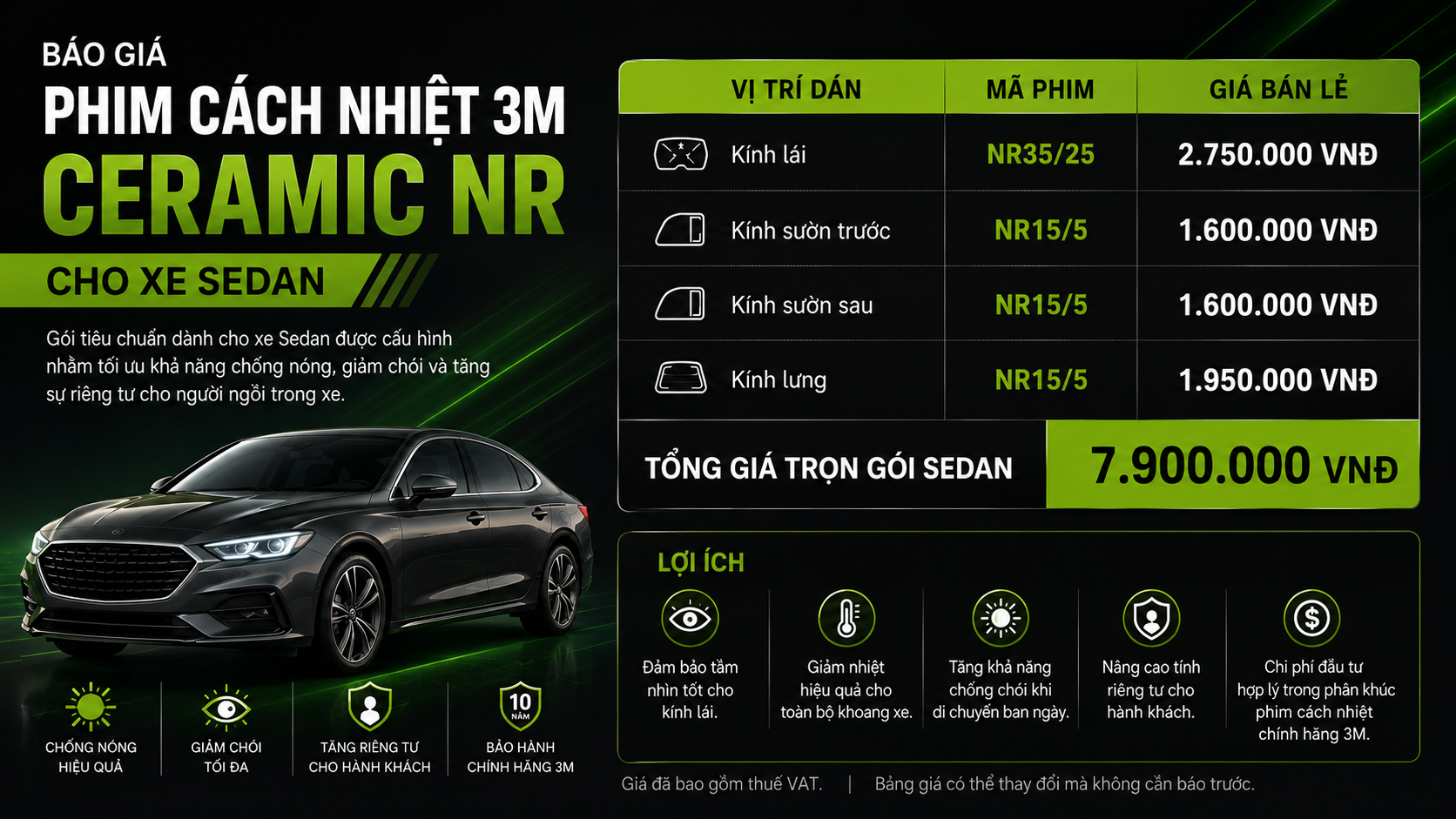 Phim Cách Nhiệt 3M Ceramic NR
