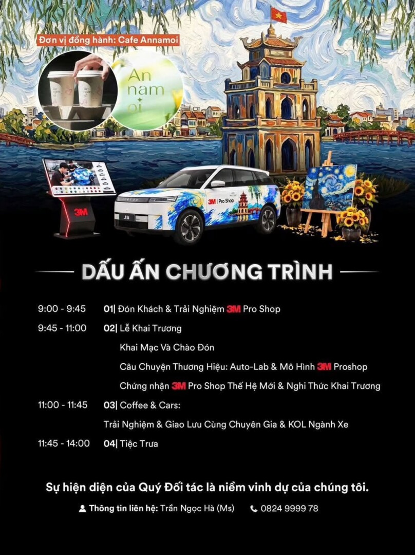 Chương trình sự kiện khai trương 3M Pro Shop Auto-Lab ngày 28/10/2026